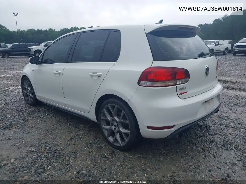 2014 Volkswagen Gti Driver's Edition VIN: WVWGD7AJ3EW001814 Lot: 42251628