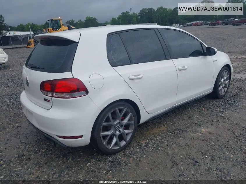2014 Volkswagen Gti Driver's Edition VIN: WVWGD7AJ3EW001814 Lot: 42251628