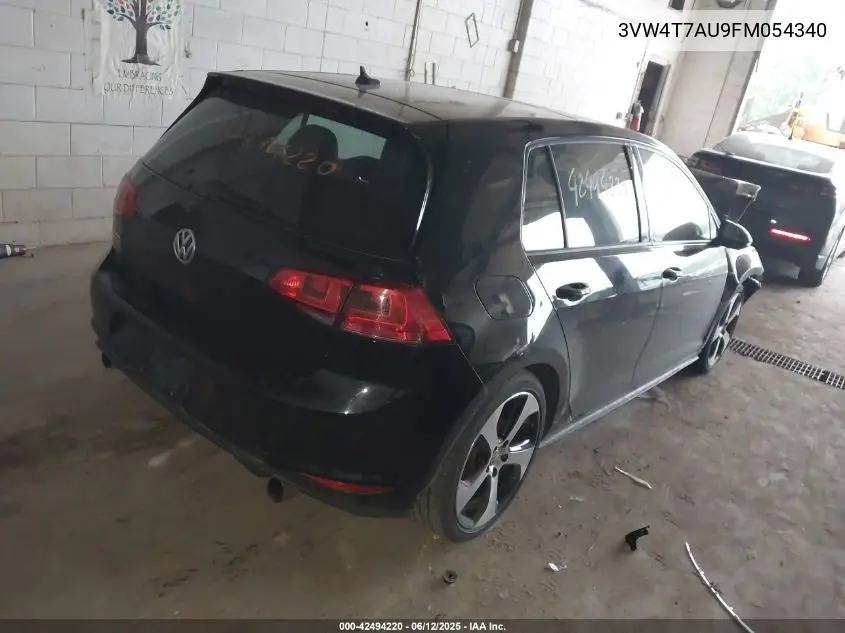 2015 Volkswagen Golf Gti 2.0T Autobahn 4-Door VIN: 3VW4T7AU9FM054340 Lot: 42494220