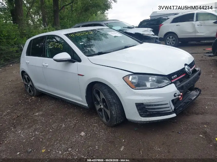 2017 Volkswagen Golf Gti Autobahn 4-Door/S 4-Door/Se 4-Door/Sport 4-Door VIN: 3VW4T7AU5HM044214 Lot: 42376508