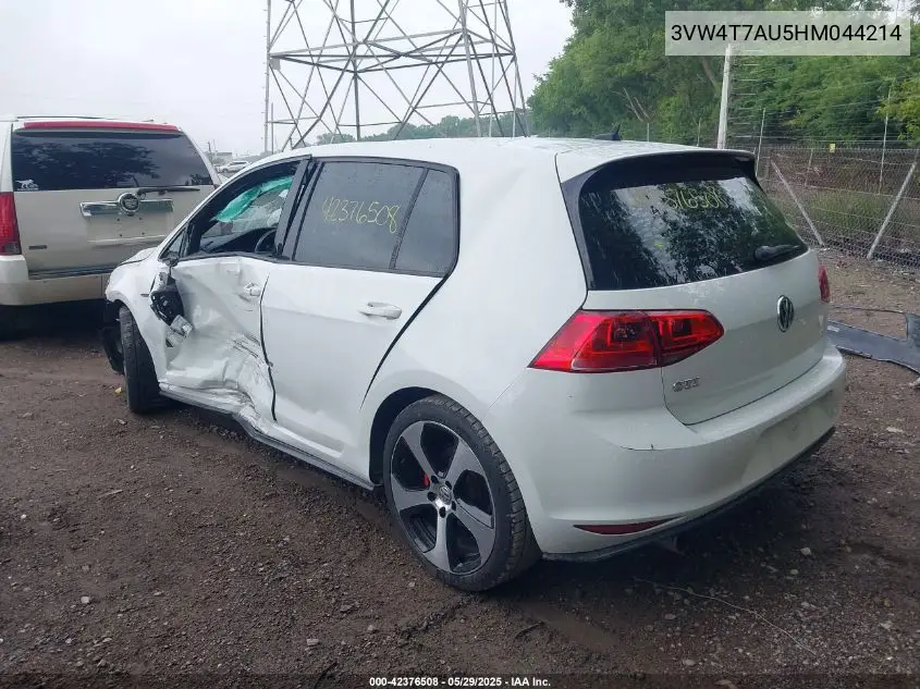 2017 Volkswagen Golf Gti Autobahn 4-Door/S 4-Door/Se 4-Door/Sport 4-Door VIN: 3VW4T7AU5HM044214 Lot: 42376508