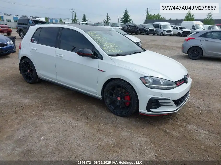 2018 Volkswagen Gti S/Se/Autobahn VIN: 3VW447AU4JM279867 Lot: 12346172