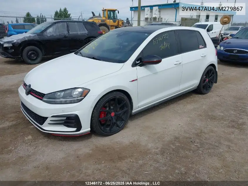2018 Volkswagen Gti S/Se/Autobahn VIN: 3VW447AU4JM279867 Lot: 12346172