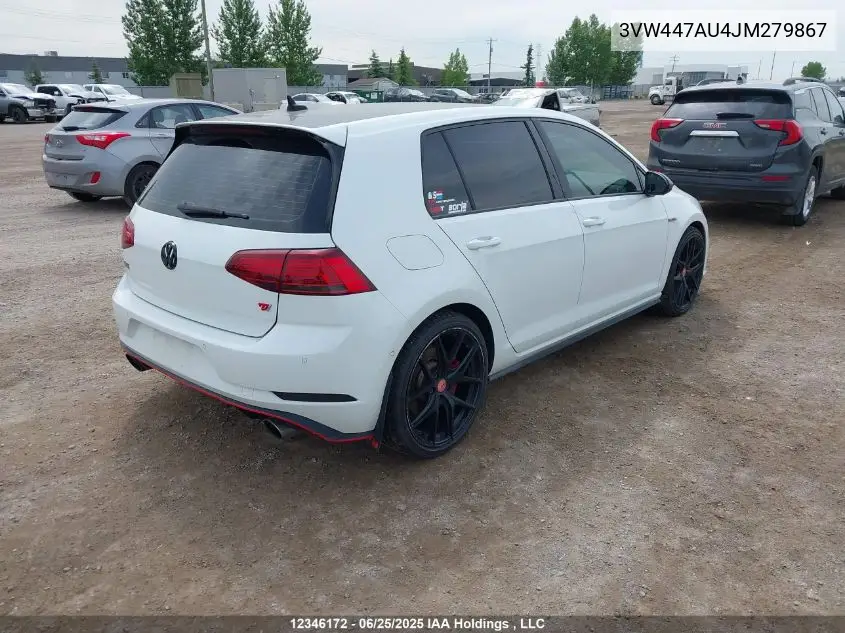 2018 Volkswagen Gti S/Se/Autobahn VIN: 3VW447AU4JM279867 Lot: 12346172