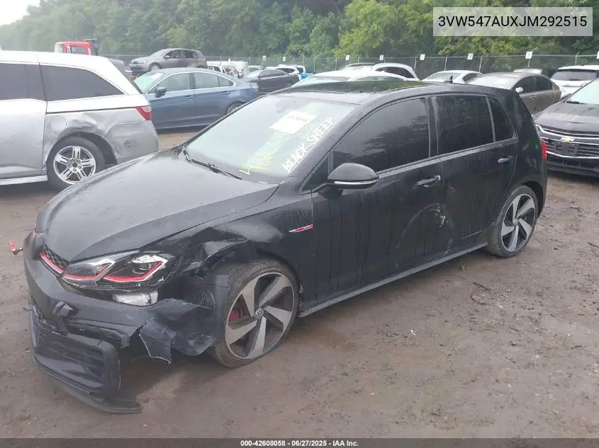 2018 Volkswagen Gti 2.0T Autobahn/2.0T S/2.0T Se VIN: 3VW547AUXJM292515 Lot: 42608058