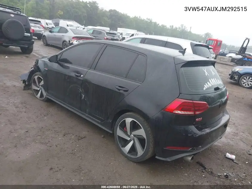 2018 Volkswagen Gti 2.0T Autobahn/2.0T S/2.0T Se VIN: 3VW547AUXJM292515 Lot: 42608058
