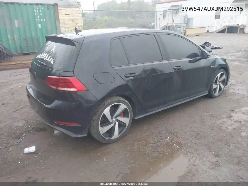 2018 Volkswagen Gti 2.0T Autobahn/2.0T S/2.0T Se VIN: 3VW547AUXJM292515 Lot: 42608058