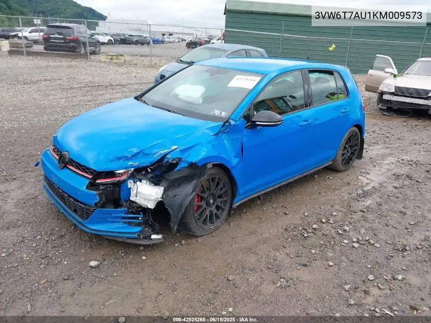 2019 Volkswagen Golf Gti 2.0T Autobahn/2.0T Rabbit Edition/2.0T S/2.0T Se VIN: 3VW6T7AU1KM009573 Lot: 42525268