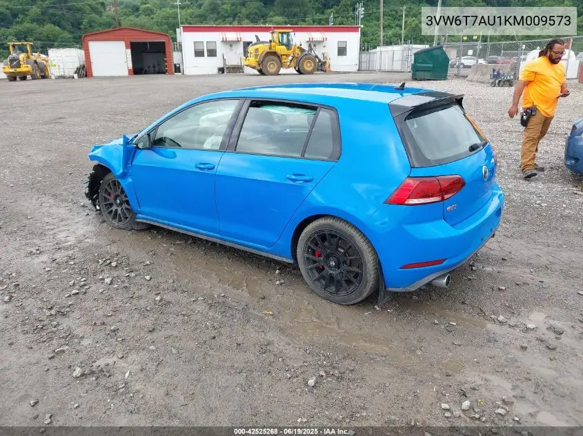 2019 Volkswagen Golf Gti 2.0T Autobahn/2.0T Rabbit Edition/2.0T S/2.0T Se VIN: 3VW6T7AU1KM009573 Lot: 42525268