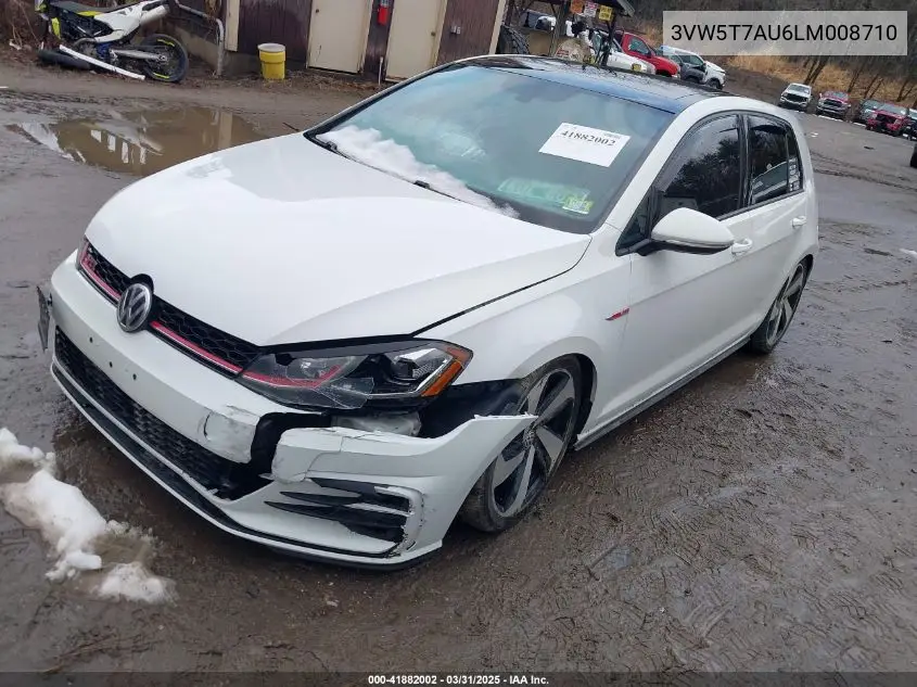 2020 Volkswagen Golf Gti 2.0T Autobahn/2.0T S/2.0T Se VIN: 3VW5T7AU6LM008710 Lot: 41882002
