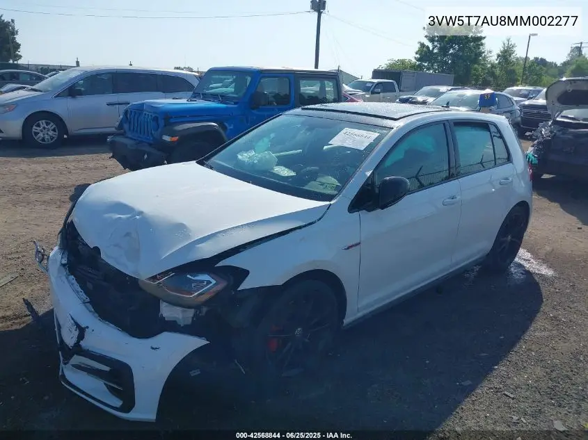 2021 Volkswagen Gti S/Se/Autobahn VIN: 3VW5T7AU8MM002277 Lot: 42568844