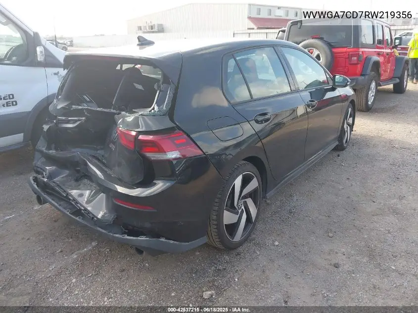 2024 Volkswagen Golf Gti 2.0T S VIN: WVWGA7CD7RW219356 Lot: 42537215