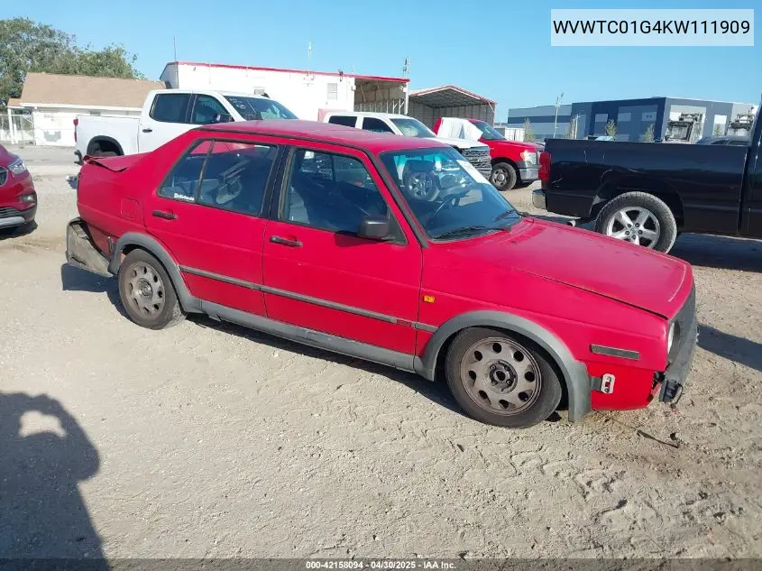 1989 Volkswagen Jetta Gli 16V VIN: WVWTC01G4KW111909 Lot: 42158094