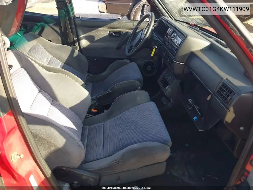 1989 Volkswagen Jetta Gli 16V VIN: WVWTC01G4KW111909 Lot: 42158094