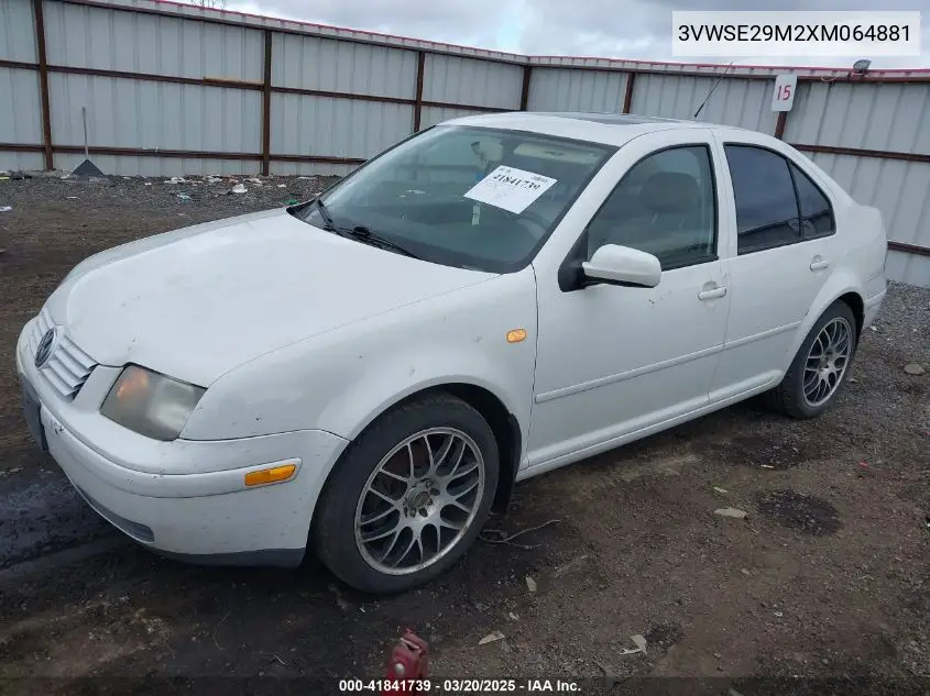 1999 Volkswagen Jetta Gls Vr6 VIN: 3VWSE29M2XM064881 Lot: 41841739