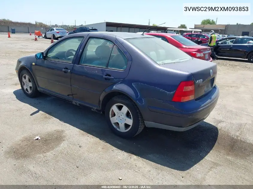 1999 Volkswagen Jetta Gls VIN: 3VWSC29M2XM093853 Lot: 42498483