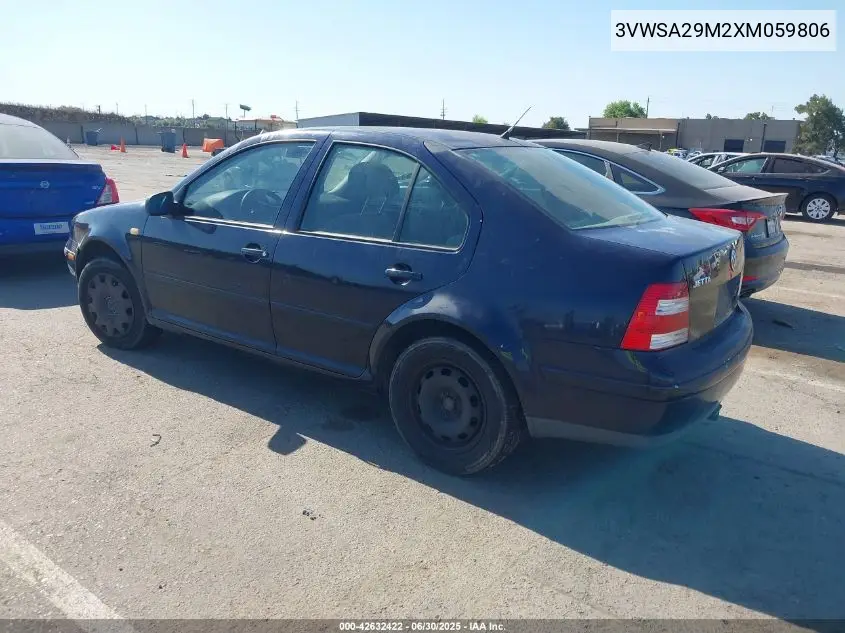 1999 Volkswagen Jetta Gls VIN: 3VWSA29M2XM059806 Lot: 42632422