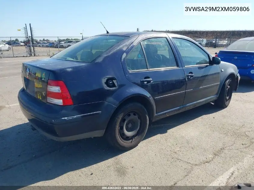 1999 Volkswagen Jetta Gls VIN: 3VWSA29M2XM059806 Lot: 42632422