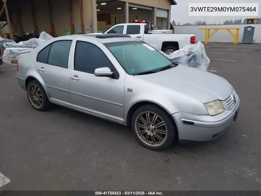 2000 Volkswagen Jetta Glx VIN: 3VWTE29M0YM075464 Lot: 41755423