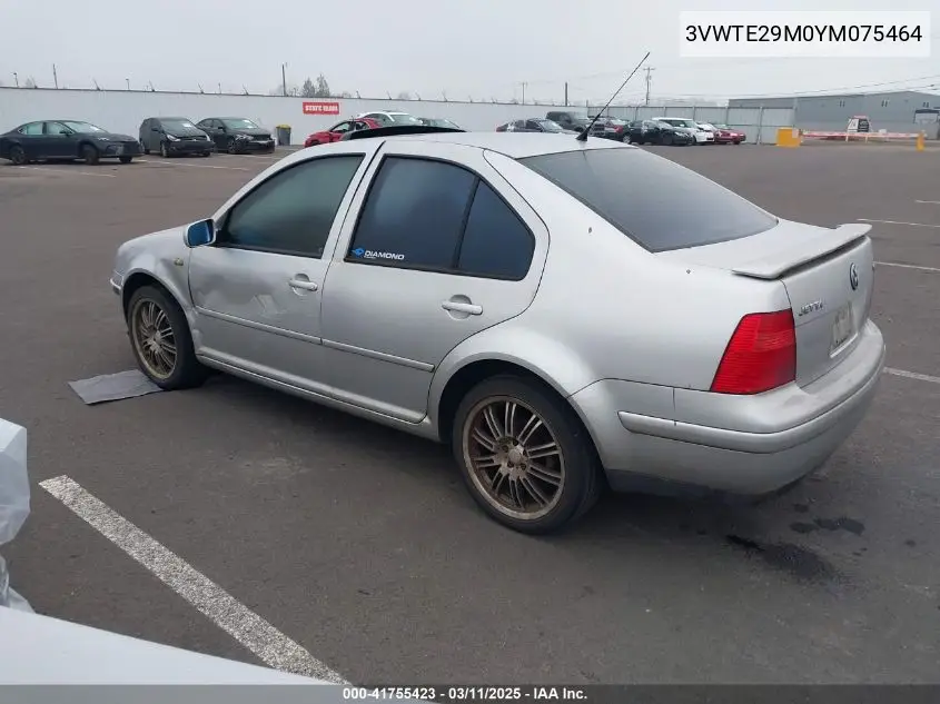 2000 Volkswagen Jetta Glx VIN: 3VWTE29M0YM075464 Lot: 41755423