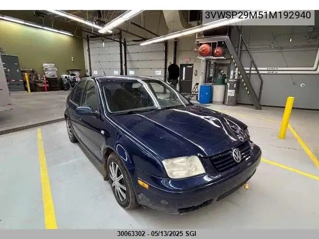 2001 Volkswagen Jetta Gls Tdi VIN: 3VWSP29M51M192940 Lot: 30063302