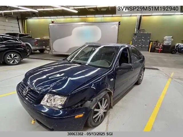 2001 Volkswagen Jetta Gls Tdi VIN: 3VWSP29M51M192940 Lot: 30063302