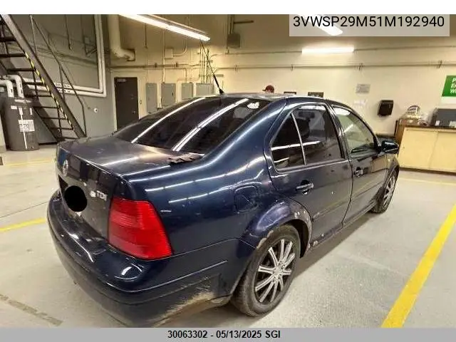 2001 Volkswagen Jetta Gls Tdi VIN: 3VWSP29M51M192940 Lot: 30063302