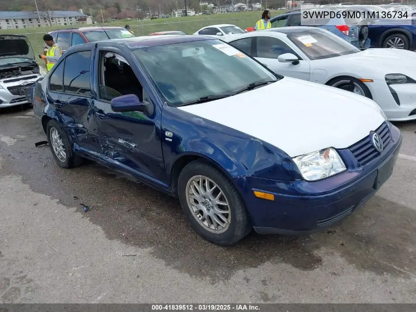 2001 Volkswagen Jetta Wolfsburg VIN: 3VWPD69M01M136734 Lot: 41839512