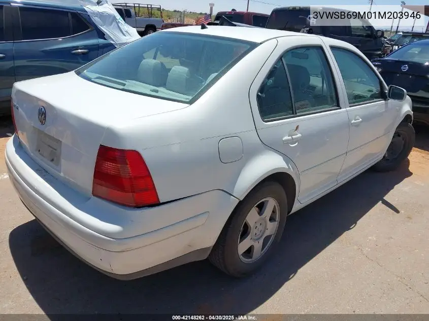 2001 Volkswagen Jetta Gls VIN: 3VWSB69M01M203946 Lot: 42148262