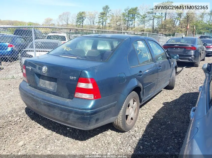 2001 Volkswagen Jetta Gls 1.8L Turbo VIN: 3VWSC29M51M052365 Lot: 42159956