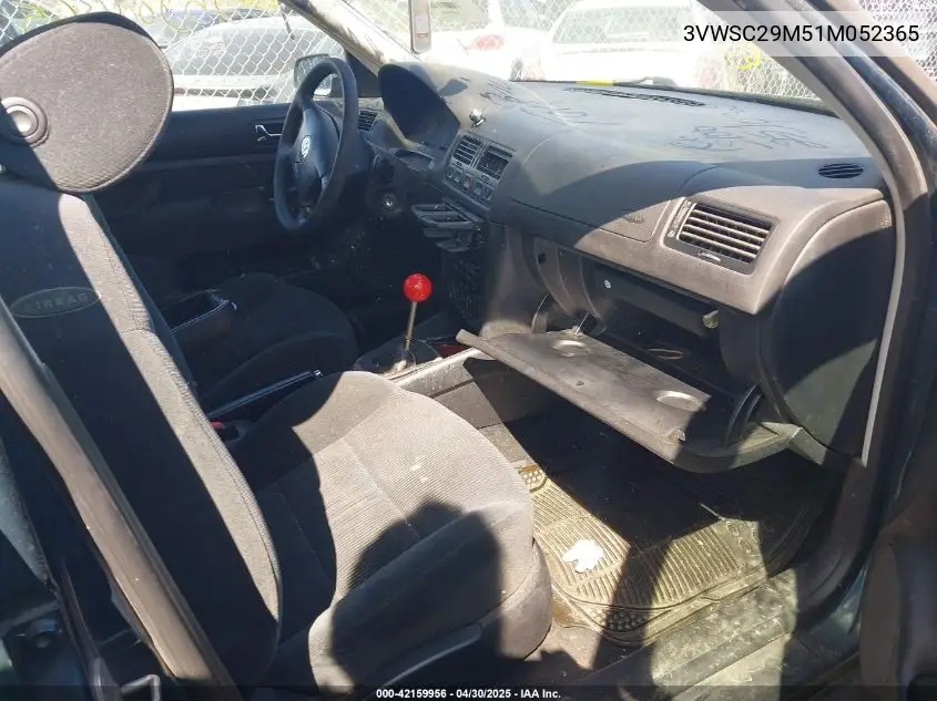 2001 Volkswagen Jetta Gls 1.8L Turbo VIN: 3VWSC29M51M052365 Lot: 42159956