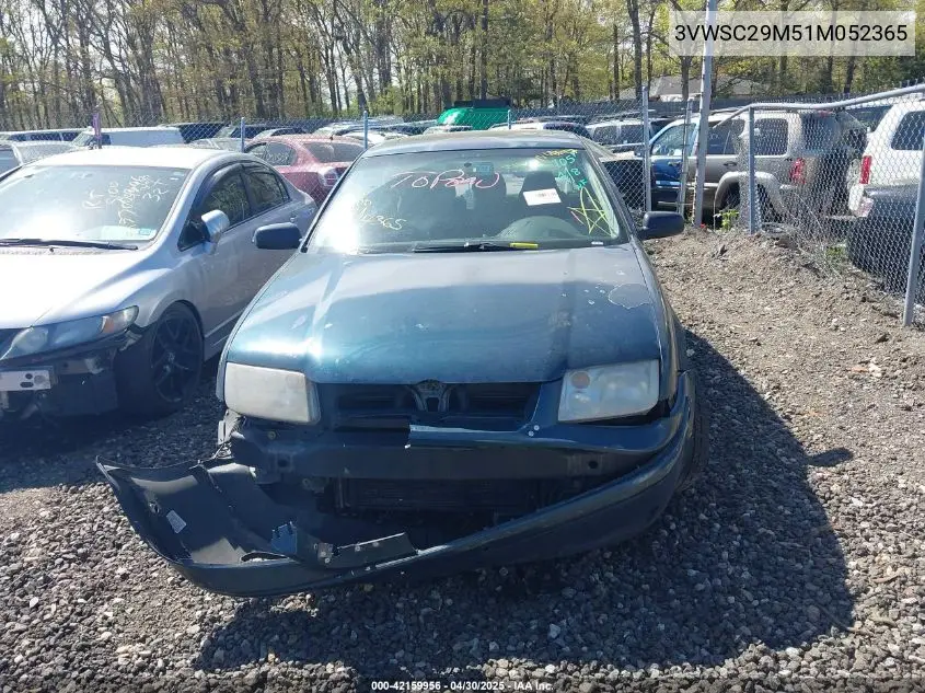 2001 Volkswagen Jetta Gls 1.8L Turbo VIN: 3VWSC29M51M052365 Lot: 42159956