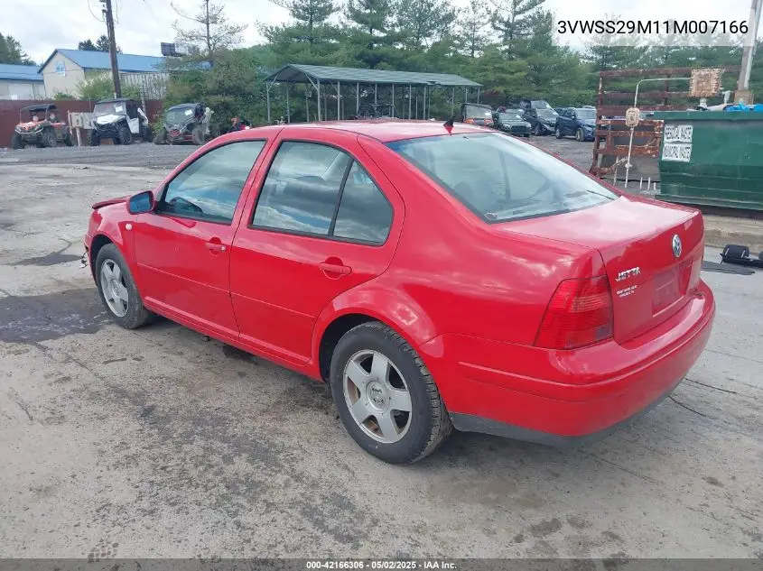 2001 Volkswagen Jetta Gls VIN: 3VWSS29M11M007166 Lot: 42166306