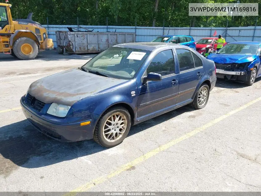2001 Volkswagen Jetta Wolfsburg VIN: 3VWPD69M21M169816 Lot: 42569802