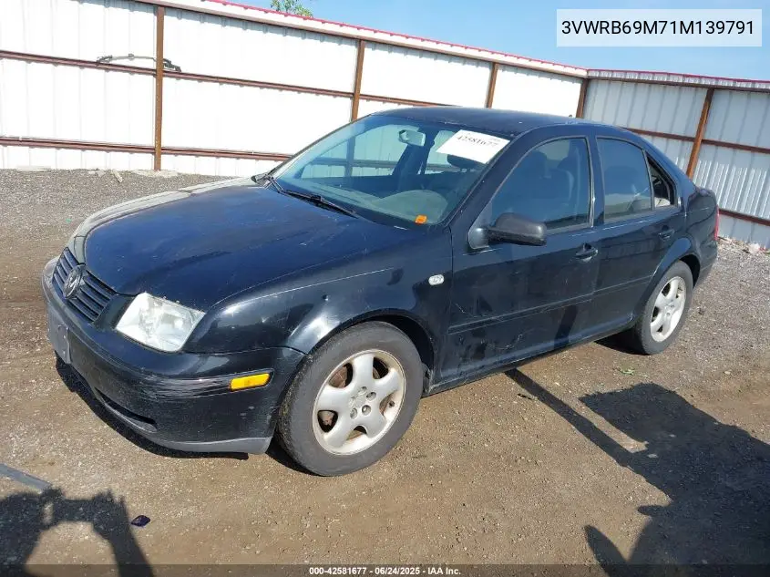 2001 Volkswagen Jetta Gl VIN: 3VWRB69M71M139791 Lot: 42581677