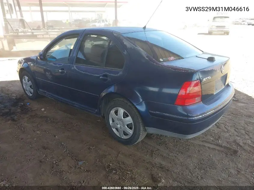 2001 Volkswagen Jetta Gls VIN: 3VWSS29M31M046616 Lot: 42603660