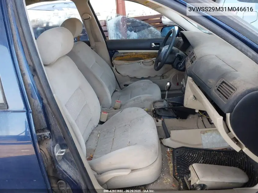 2001 Volkswagen Jetta Gls VIN: 3VWSS29M31M046616 Lot: 42603660