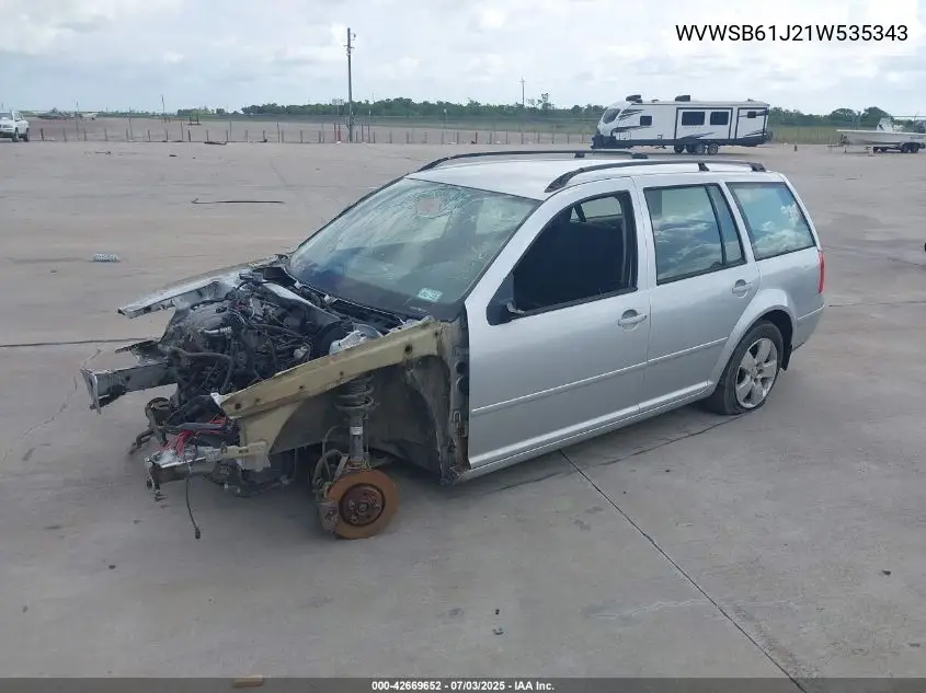 2001 Volkswagen Jetta Gls VIN: WVWSB61J21W535343 Lot: 42669652