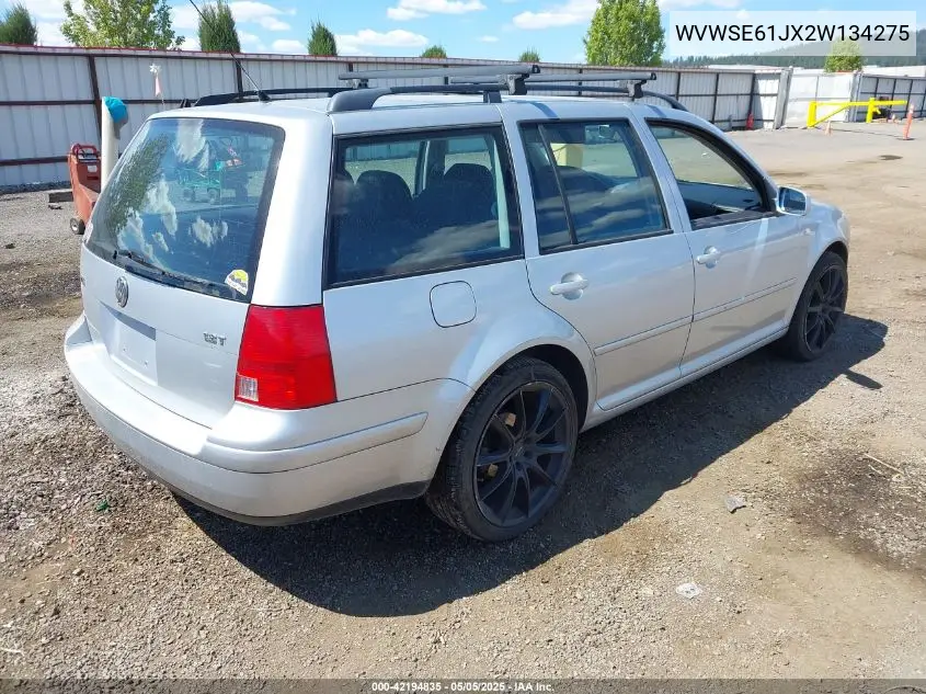 2002 Volkswagen Jetta Gls 1.8L VIN: WVWSE61JX2W134275 Lot: 42194835