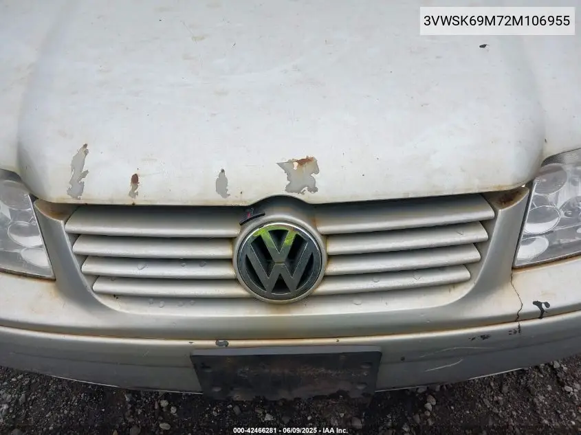 2002 Volkswagen Jetta Gls VIN: 3VWSK69M72M106955 Lot: 42466281