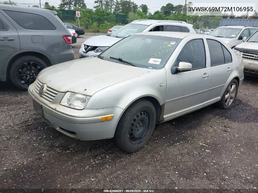 2002 Volkswagen Jetta Gls VIN: 3VWSK69M72M106955 Lot: 42466281