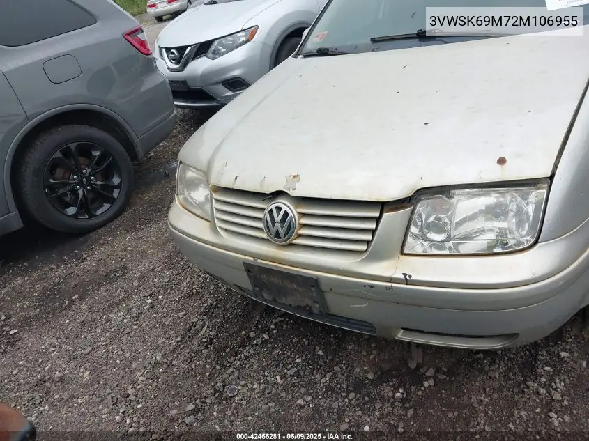 2002 Volkswagen Jetta Gls VIN: 3VWSK69M72M106955 Lot: 42466281