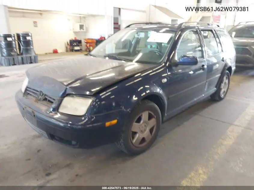 2002 Volkswagen Jetta Gls 2.0L VIN: WVWSB61J62W079381 Lot: 42547573