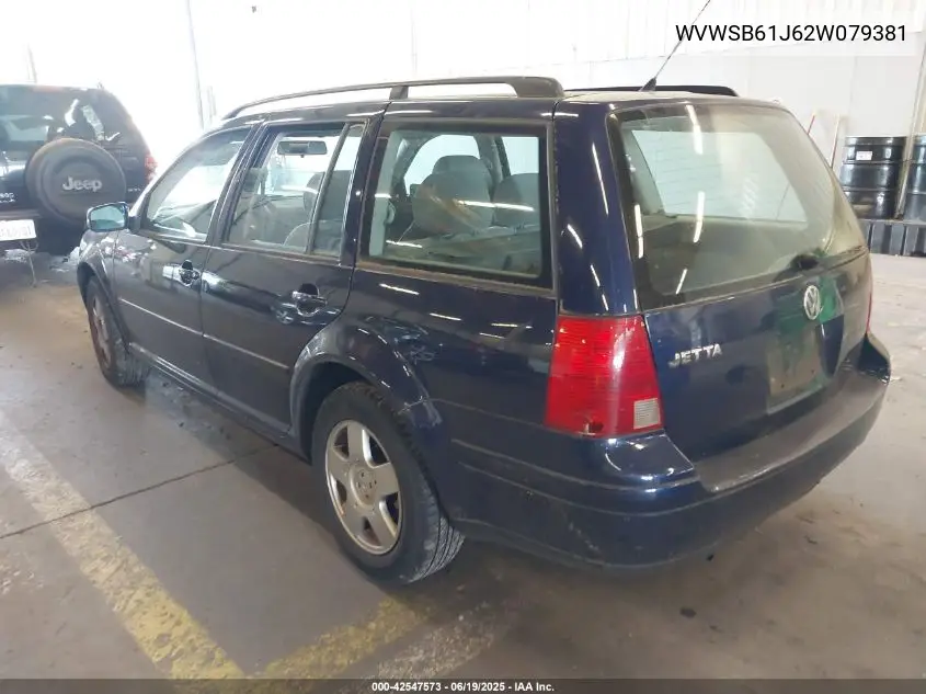 2002 Volkswagen Jetta Gls 2.0L VIN: WVWSB61J62W079381 Lot: 42547573
