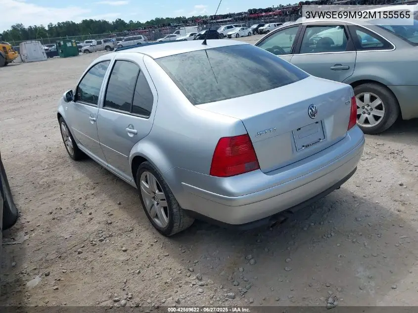 2002 Volkswagen Jetta Gls 1.8L VIN: 3VWSE69M92M155565 Lot: 42589622