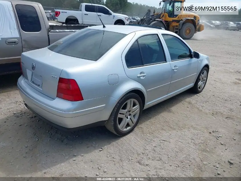 2002 Volkswagen Jetta Gls 1.8L VIN: 3VWSE69M92M155565 Lot: 42589622