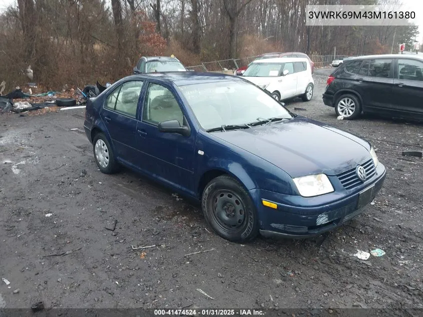 2003 Volkswagen Jetta Gl VIN: 3VWRK69M43M161380 Lot: 41474524