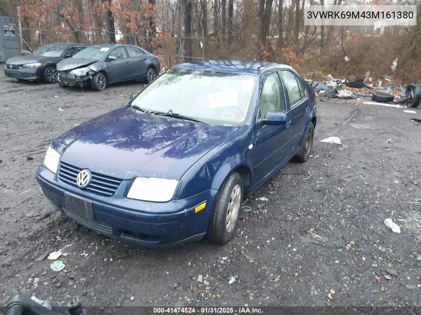 2003 Volkswagen Jetta Gl VIN: 3VWRK69M43M161380 Lot: 41474524