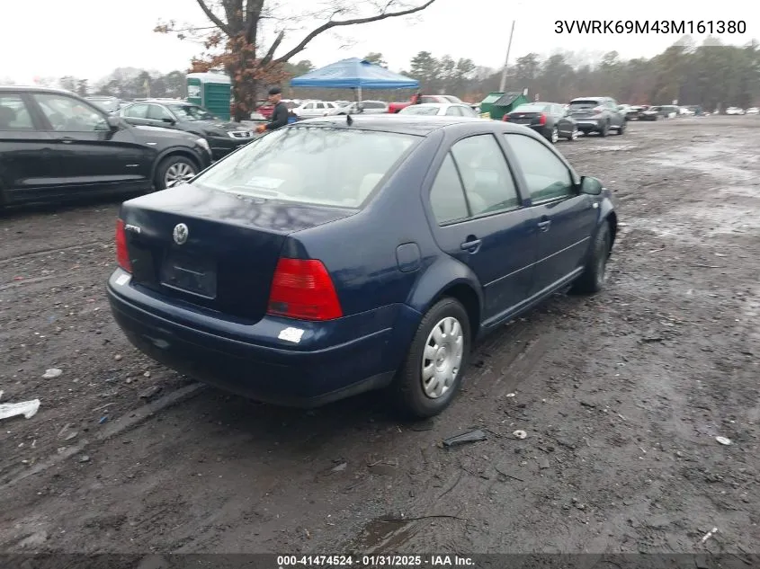 2003 Volkswagen Jetta Gl VIN: 3VWRK69M43M161380 Lot: 41474524