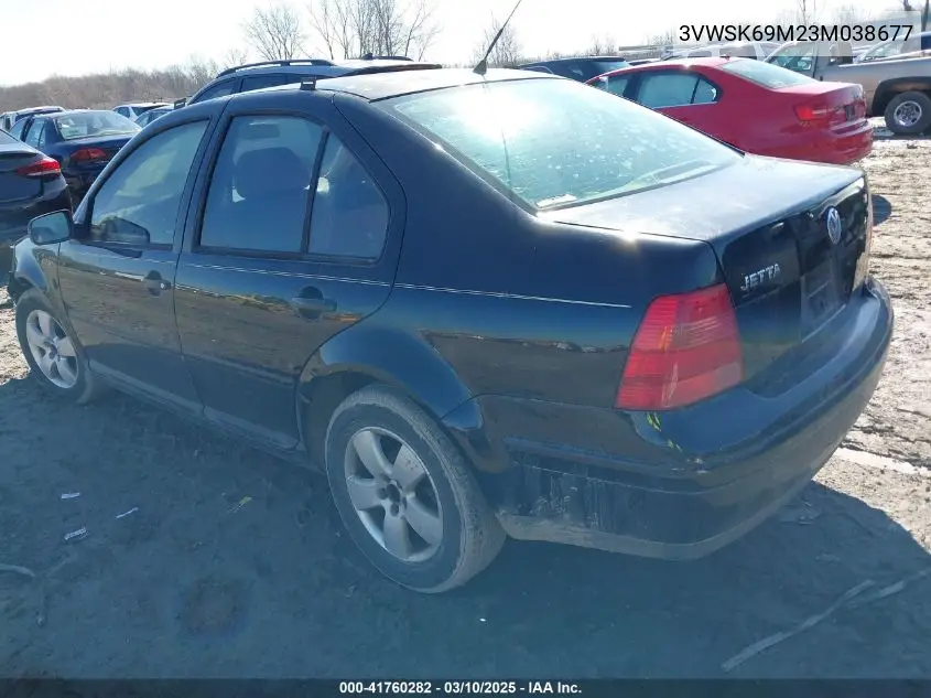 2003 Volkswagen Jetta Gls 2.0L VIN: 3VWSK69M23M038677 Lot: 41760282